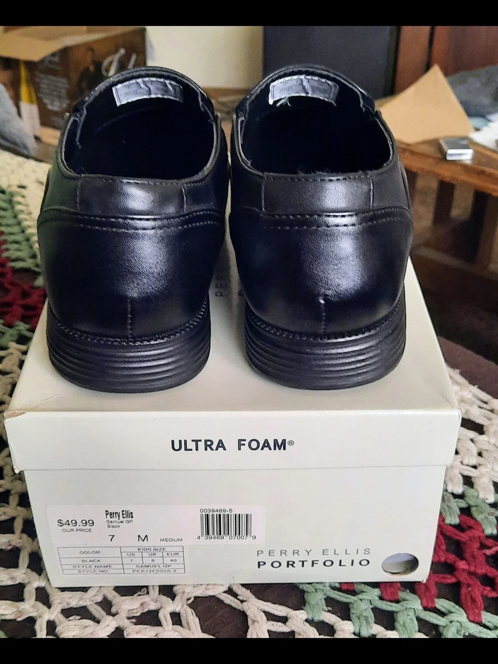 Perry Ellis Black Slip-On Dress Shoes